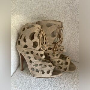 Aldo Tan suede Cutout Heels size 6.5